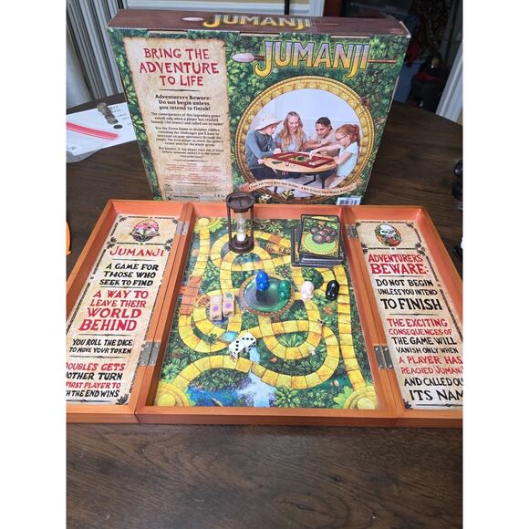 Jumanji the Game Real Wooden Box Edition of the Classic Adventure Board Game - Picture 2 of 16